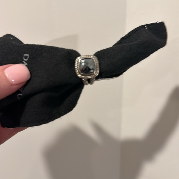 Albion Ring with Hematite & Diamonds 11mm Size 7. - Picture 8 of 12